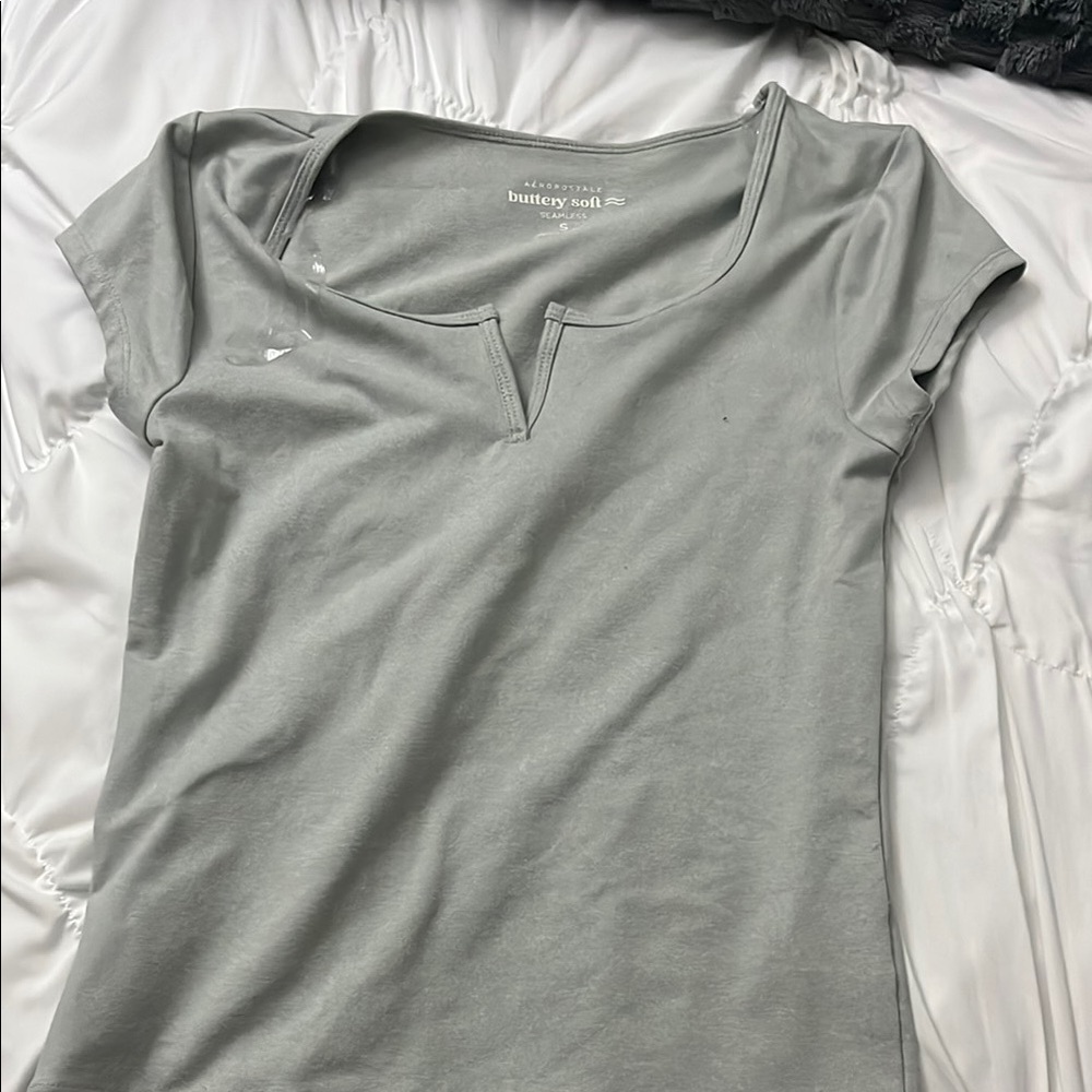 Target Green Fitted Buttoned Short Sleeve Tee